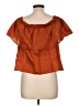 Express 100% Cotton Orange Short Sleeve Blouse Size L - photo 2