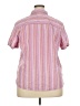 Basic Editions Stripes Pink Short Sleeve Blouse Size XXL - photo 2
