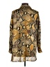 Zara 100% Polyester Animal Print Gold Long Sleeve Blouse Size M - photo 2