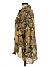 Zara 100% Polyester Animal Print Gold Long Sleeve Blouse Size M - photo 5