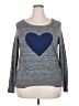 Torrid 100% Cotton Hearts Gray Pullover Sweater Size 1X Plus (1) - photo 1
