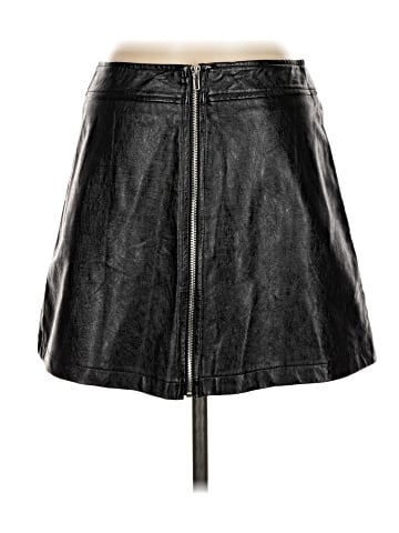 Aqua Faux Leather Skirt (view 2)