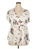 Torrid 100% Rayon Ivory Short Sleeve Blouse Size 2X Plus (2) - photo 1