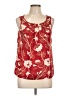 Talbots 100% Silk Floral Red Sleeveless Silk Top Size 10 (petite) - photo 1