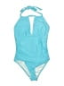 Relleciga Solid Teal One Piece Swimsuit Size S - photo 1