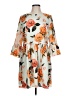 CeCe 100% Polyester Floral Orange Casual Dress Size 10 - photo 1