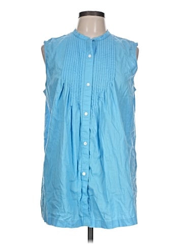 Lands' End Sleeveless Button-Down Shirt (view 1)