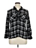 Venus 100% Rayon Plaid Black Long Sleeve Blouse Size XL - photo 1
