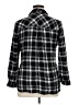 Venus 100% Rayon Plaid Black Long Sleeve Blouse Size XL - photo 2