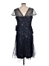 JS Collections 100% Polyester Stars Blue Cocktail Dress Size 12 - photo 2