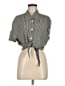 Assorted Brands Checkered-gingham Black Short Sleeve Blouse Size M (estimated) - photo 1