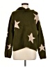 Cosmic Blue Love Stars Green Pullover Sweater Size M - photo 1