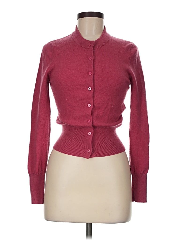 Pre-owned Assorted Brands Cardigan Sweater In Burgundy