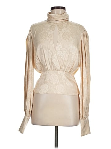 Ronny Kobo Long Sleeve Silk Top (view 1)