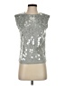 River Island Silver Sleeveless Top Size 4 - photo 1