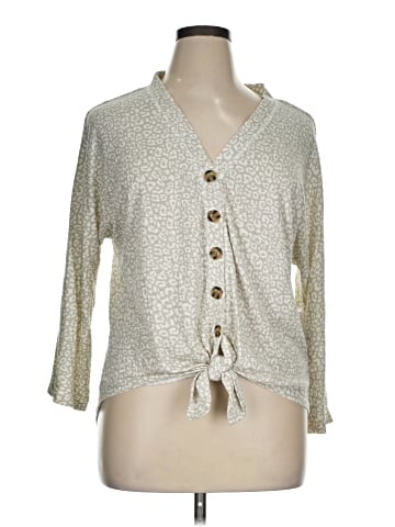 New Directions 3/4 Sleeve Button-Down Shirt (view 1)