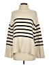 Gap 100% Cotton Stripes Ivory Turtleneck Sweater Size S - photo 1