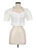 Mi ami White Short Sleeve Blouse Size M - photo 1