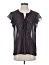 DR2 100% Polyester Polka Dots Black Short Sleeve Blouse Size M - photo 1