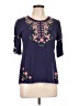 Ashir Aley Blue Short Sleeve Blouse Size M - photo 1
