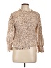 Express 100% Polyester Animal Print Tan Long Sleeve Blouse Size L - photo 1