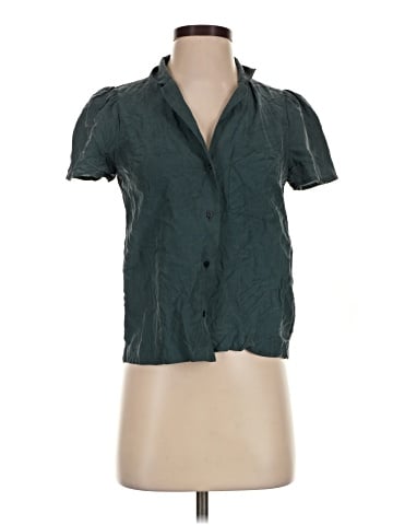 Madewell Silk Puff-Sleeve Camp Shirt (view 1)