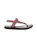 Assorted Brands Chevron-herringbone Burgundy Sandals Size 9 - photo 1