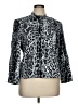 Louben Animal Print Silver Blue Jacket Size 14 - photo 1
