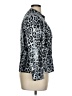 Louben Animal Print Silver Blue Jacket Size 14 - photo 4