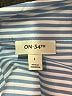 On 34th 100% Cotton Stripes Blue Long Sleeve Button-Down Shirt Size L - photo 7