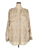 Calvin Klein Animal Print Tan Long Sleeve Blouse Size XXL (estimated) - photo 1