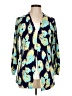 IMAN Teal 3/4 Sleeve Blouse Size L - photo 1