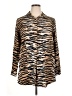 Chico's Animal Print Brown Long Sleeve Blouse Size XL (3) - photo 1