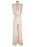 Naked Zebra 100% Polyester Solid Ivory Jumpsuit Size M - photo 2