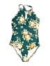 Cupshe Floral Teal One Piece Swimsuit Size M - photo 1