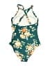 Cupshe Floral Teal One Piece Swimsuit Size M - photo 2