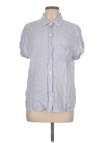 Cosmic Blue Love Short Sleeve Button-Down Shirt (view 1)