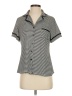 Ekouaer Stripes Gray Short Sleeve Blouse Size S - photo 1