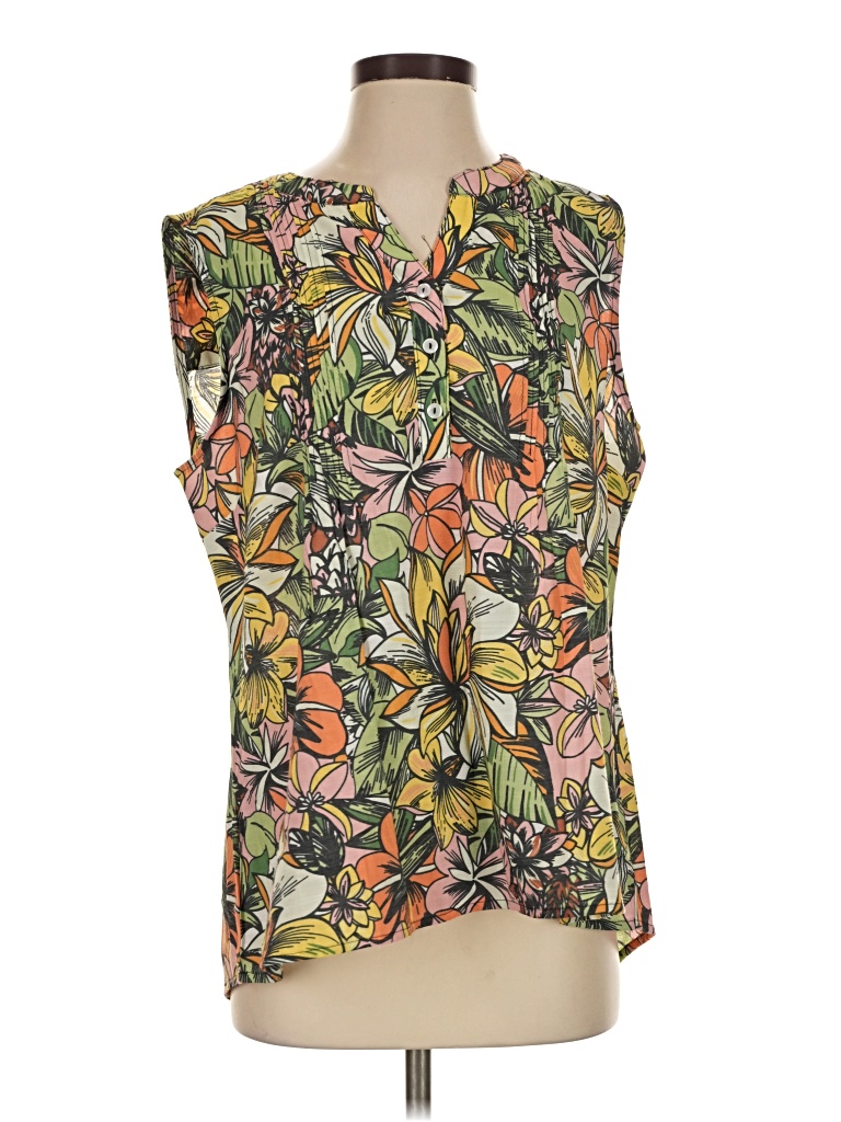 Pre-owned Ny Collection Sleeveless Blouse In Orange
