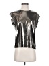 Rebecca Minkoff Metallic Silver Short Sleeve Top Size S - photo 1