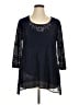 JM Collection Blue 3/4 Sleeve Blouse Size XL - photo 1