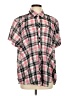 Harley Davidson 100% Cotton Plaid Pink Short Sleeve Button-Down Shirt Size 2w - photo 1