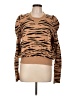 Free People 100% Cotton Animal Print Tan Pullover Sweater Size L - photo 1