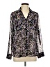Express 100% Polyester Floral Black Long Sleeve Blouse Size L - photo 1