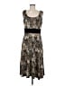 Perceptions Chevron-herringbone Brown Casual Dress Size M - photo 1