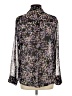 Express 100% Polyester Floral Black Long Sleeve Blouse Size L - photo 2