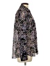 Express 100% Polyester Floral Black Long Sleeve Blouse Size L - photo 4