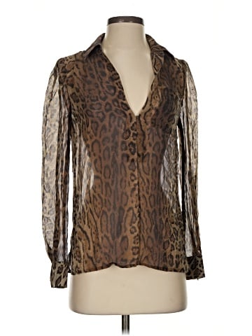 Haute Hippie Long Sleeve Silk Top (view 1)