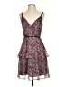 DB Studio 100% Polyester Floral Purple Cocktail Dress Size 2 - photo 1