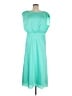 Ann Taylor 100% Polyester Solid Teal Casual Dress Size 8 - photo 1